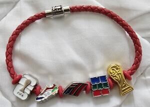 Official FIFA World Cup 2026 BofA Fan Band Charm Bracelet Red Braided Limited